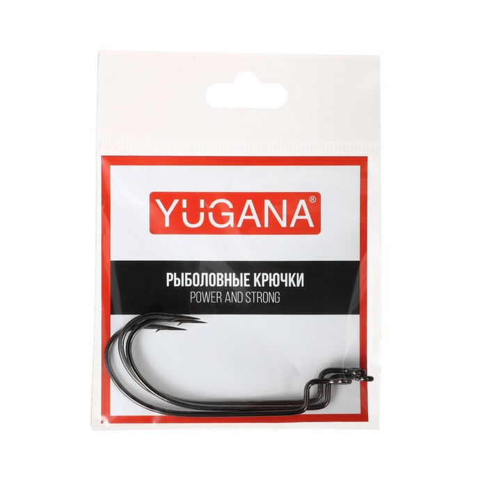 Крючки офсетные YUGANA O'shaughnessy worm, № 5/0, 3 шт. - Фото 1