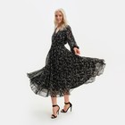 Платье женское с поясом MIST миди, размер 44, чёрный - Фото 4