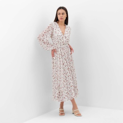 Платье женское с поясом MIST миди, размер 42, белый