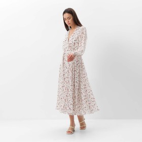 Платье женское с поясом MIST миди, размер 42, белый