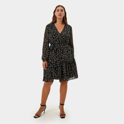 Платье мини женское MIST plus-size, размер 52, чёрное