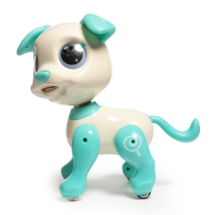 Робот собака «Питомец» IQ BOT, на пульте управления, интерактивный: звук, свет, на батарейках, голубой - фото 1904591656