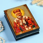 Шкатулка «Святитель Николай Чудотворец»  10×14 см, лаковая миниатюра - фото 9888745