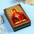 Шкатулка «Божья Матерь Неупиваемая Чаша»  10×14 см, лаковая миниатюра - фото 9888757