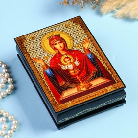 Шкатулка «Божья Матерь Неупиваемая Чаша»  10×14 см, лаковая миниатюра
