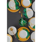 Сервиз фарфоровый чайный Доляна «Малахитовая шкатулка», 12 предметов: 6 чашек 250 мл, 6 блюдец d=15 см, цвет зелёный - фото 4358162