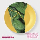 Тарелка фарфоровая обеденная Доляна «Малахитовая шкатулка», d=25 см, цвет зелёный - фото 318989510