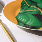 Тарелка фарфоровая обеденная Доляна «Малахитовая шкатулка», d=25 см, цвет зелёный - Фото 2