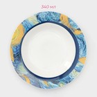 Тарелки Доляна «Звёздная ночь», 18 предметов: 6 тарелок d=20 см, 6 тарелок d=25 см, 6 тарелок глубоких 340 мл, фарфор, белые, голубые - Фото 4