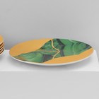 Набор тарелок фарфоровых Доляна «Малахитовая шкатулка», 18 предметов: 6 тарелок d=20 см, 6 тарелок d=25 см, 6 тарелок глубоких 340 мл - фото 4358274