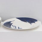 Тарелки Доляна Ternura, 18 предметов: 6 тарелок d=20 см, 6 тарелок d=25 см, 6 тарелок глубоких 340 мл, фарфор, белые, синие - Фото 5