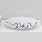 Тарелки Доляна Ternura, 18 предметов: 6 тарелок d=20 см, 6 тарелок d=25 см, 6 тарелок глубоких 340 мл, фарфор, белые, синие - Фото 8