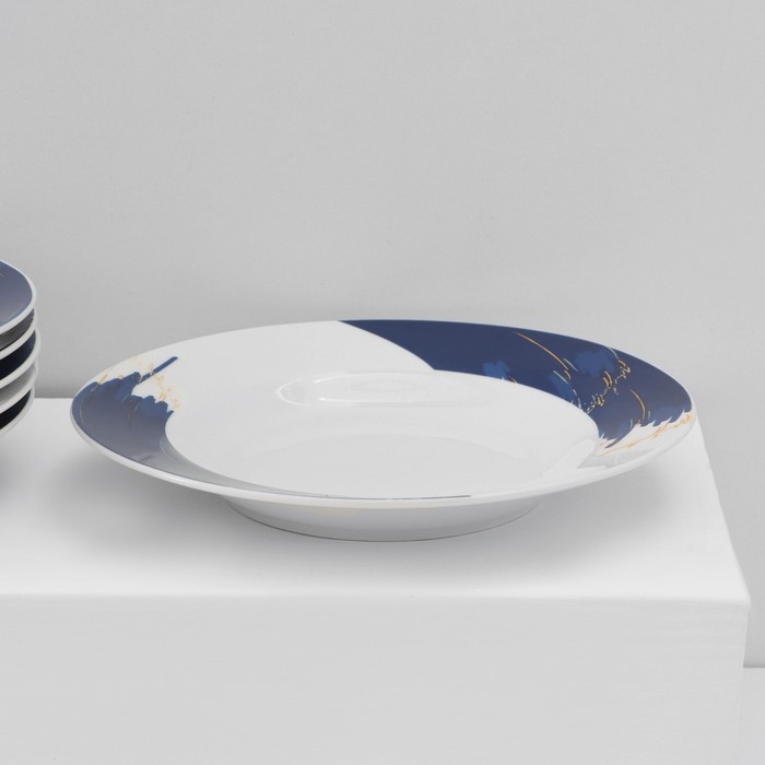 Набор тарелок фарфоровых Доляна Ternura, 18 предметов: 6 тарелок d=20 см, 6 тарелок d=25 см, 6 тарелок глубоких 340 мл - фото 1907500603