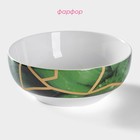 Салатник фарфоровый Доляна «Малахитовая шкатулка», 600 мл, d=15.5 см, цвет зелёный - Фото 2