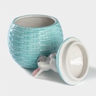 Сахарница Доляна «Зайка», 650 мл, доломит, голубая - Фото 3