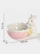 Конфетница Доляна «Зайка», 250 мл, доломит, розовая - Фото 2