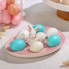 Подставка для яиц Доляна «Зайка», 25×18×9 см, розовая - Фото 1