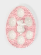Подставка для яиц Доляна «Зайка», 25×18×9 см, доломит, розовая - Фото 3
