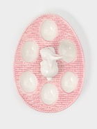 Подставка для яиц Доляна «Зайка», 25×18×9 см, доломит, розовая - Фото 5