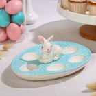 Подставка для яиц Доляна «Зайка», 25×18×9 см, голубая - Фото 2