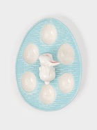 Подставка для яиц Доляна «Зайка», 25×18×9 см, доломит, голубая - Фото 3