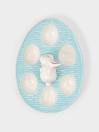 Подставка для яиц Доляна «Зайка», 25×18×9 см, доломит, голубая - Фото 5