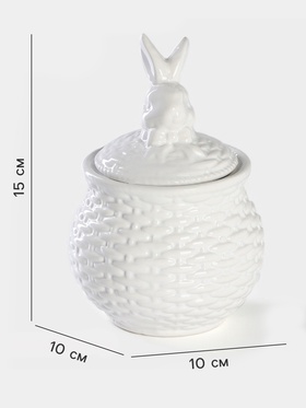 Сахарница Доляна «Зайка», 400 мл, доломит, белая