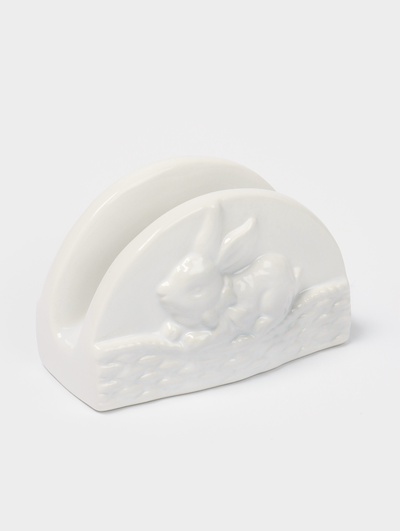 Салфетница Доляна «Зайка», 11.5×5.5×7.5 см, белая