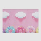 Фотофон винил "Пончики и облака на розовом" 120х80 см - фото 318989788