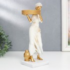 Сувенир полистоун подсвечник "Африканка" d- 5,8 см, белый с золотом 7,5х8,7х25,2 см - фото 22909913