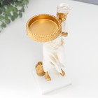 Сувенир полистоун подсвечник "Африканка" d- 5,8 см, белый с золотом 7,5х8,7х25,2 см - фото 22909917