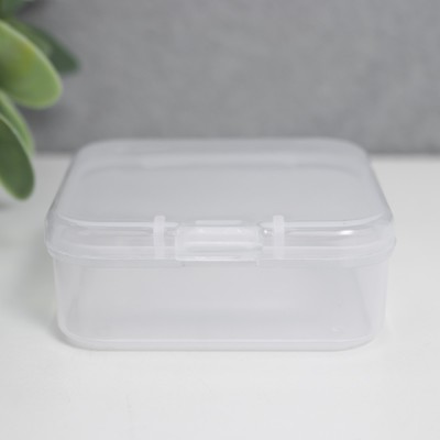 Шкатулка для хранения мелочей «Квадрат», пластик, прозрачная, 2×5.5×5.5 см