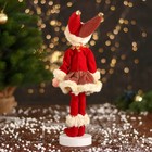 Новогодний шут «В платье в сеточку и мехом» 30 см, жёлто-красный - Фото 3