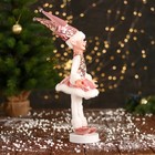 Новогодний шут "В платье с пайетками и мехом" 30 см, розово-белый - Фото 2