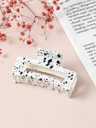 Крабик для волос «Пелагея», прямой, 8.5 см, белый, чёрный - Фото 2