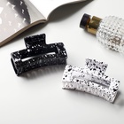 Крабик для волос «Пелагея», прямой, 8.5 см, белый, чёрный - Фото 6