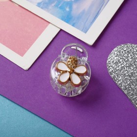 Крабик для волос«Маленькая радость», набор 4 шт., ромашка, 2 см, бело-золотой (комплект 4 шт)