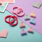 Набор для волос "Бусинка" (4 резинки, 6 крабов) дуга, 2 см 7862416