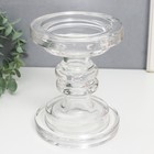 Подсвечник стекло на 1 свечу "Анкара" d-3,7 и 8,5 см прозрачный 12х12х15 см - фото 21705588