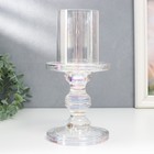 Подсвечник стекло на 1 свечу "Честность" d-3,5/8,5/10 см радужный прозрачный 11,5х11,5х24 см   78771 - фото 21705590