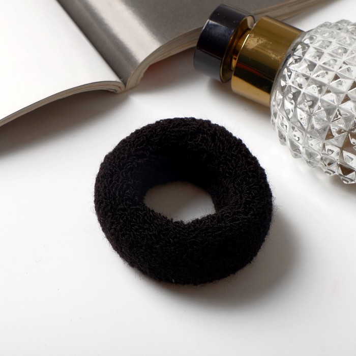 Резинки для волос Выбражулька «Махрушка», набор 12 шт., широкая классика, 7×2 см, чёрные