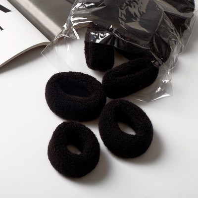 Резинки для волос «Махрушка», набор 12 шт., широкая классика, 7×2 см, чёрные