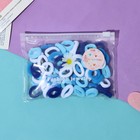 Резинки для волос Выбражулька «Махрушка», набор 80 шт., нежность, 2.5 см, бело-голубые - Фото 2