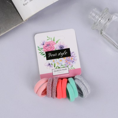 Резинки для волос QF «Синди», набор 10 шт., блеск насыщенность, 2.5 см