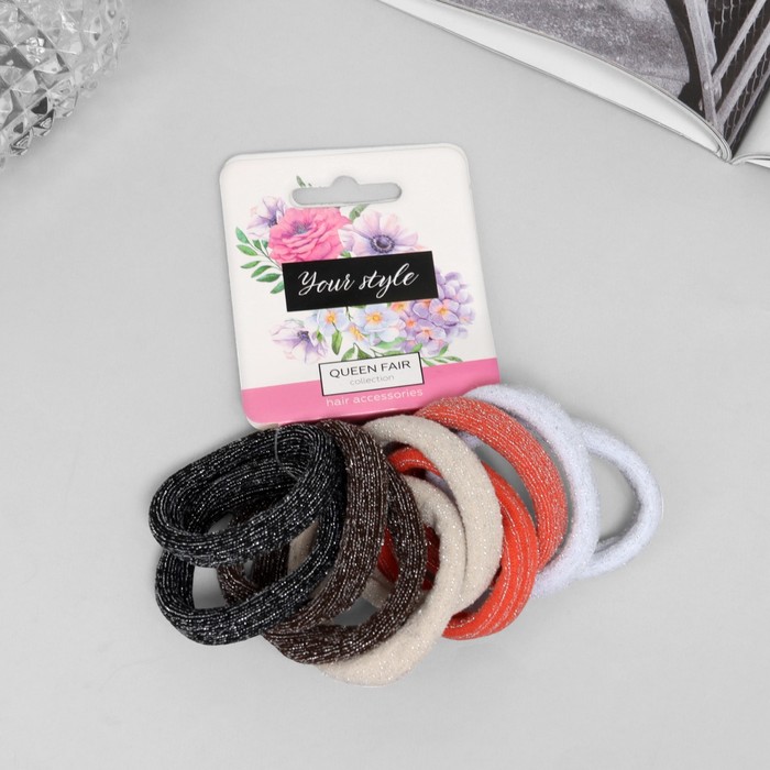 Резинки для волос «Синди», набор 10 шт., блеск роскошь, 4.5 см - Фото 1