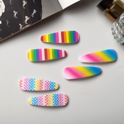 Заколки для волос «Герти», лето переливы, 5.5 см, набор 6 шт.