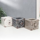 Подсвечник керамика на 1 свечу "Растительный узор" МИКС 7х9х7,5 см - фото 21705713