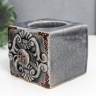 Подсвечник керамика на 1 свечу "Растительный узор" МИКС 7х9х7,5 см - фото 21705716