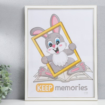 Фоторамка для фото 30×40 см Keep memories «Акварель», пластик, белый, (пластиковый экран)