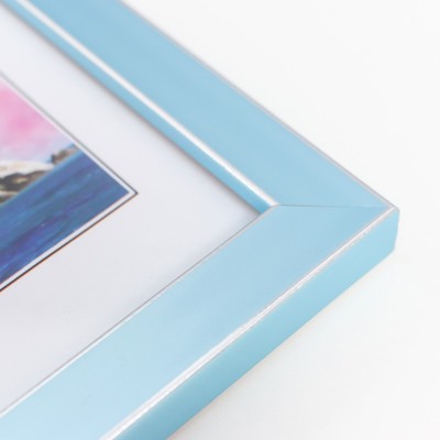 Фоторамка пластик "Акварель" 10х15 см, голубой (стекло)